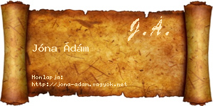 Jóna Ádám névjegykártya